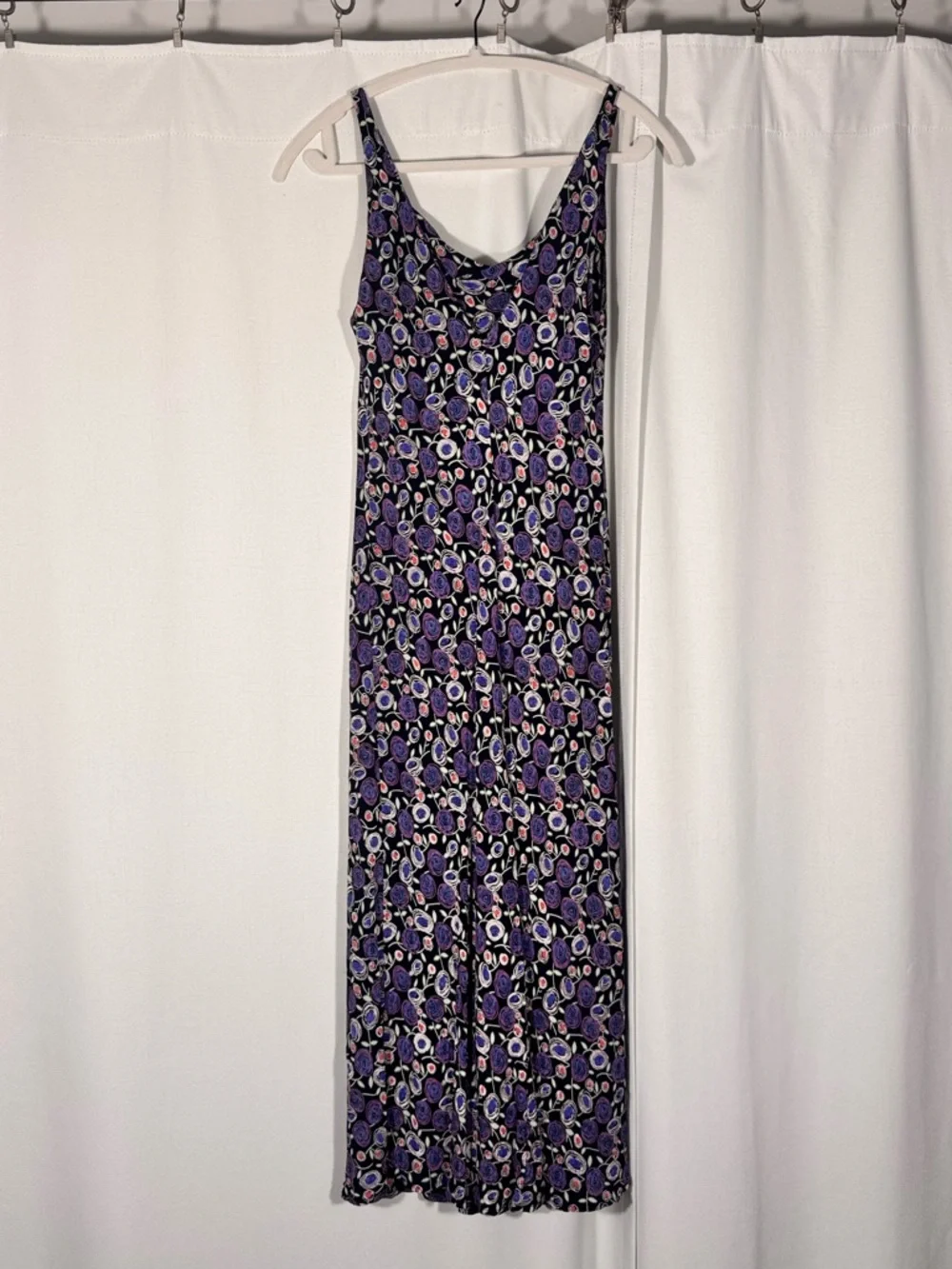 Vintage Loco Lindo Purple Floral Midi Dress - Picture 2 of 8